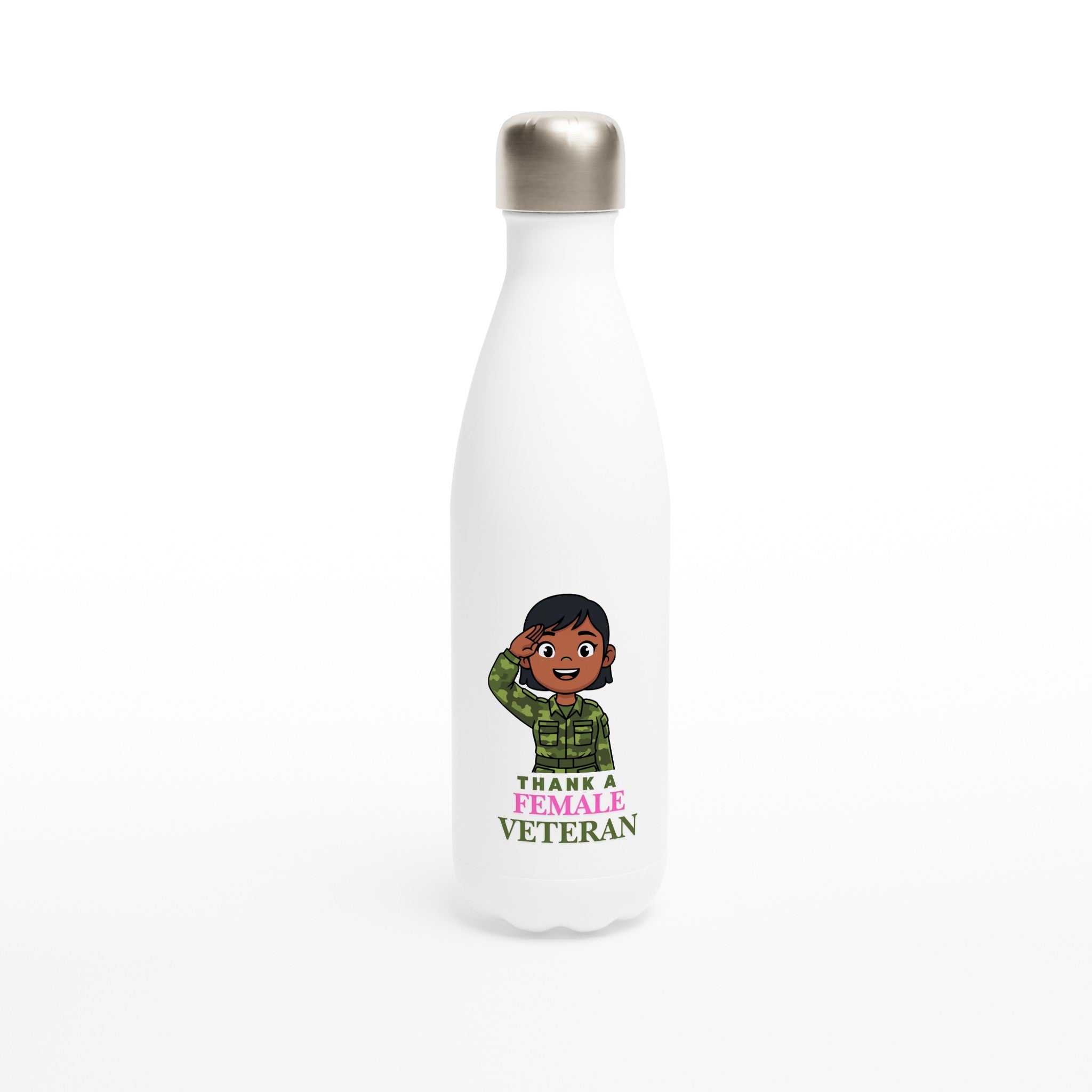 Thank a Female Veteran - Dark Skinned Water Bottle