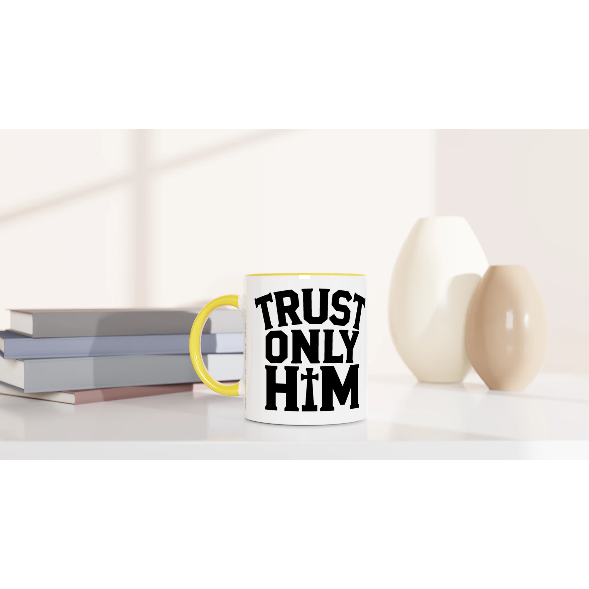 Heavenly - Trust only Him - Mug  - Yellow - ad